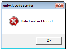 Data Card Not Found
