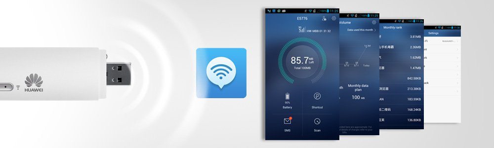 Supports Huawei Mobile Wi-Fi App